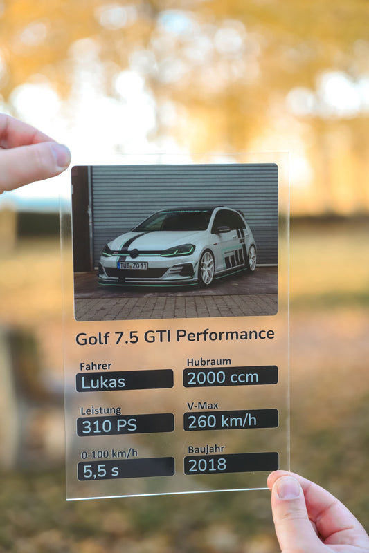 PrintYourCar - Dein Auto als einzigartiger Aufsteller aus Acrylglas